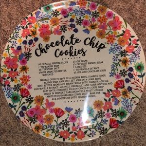 Chocolate chip cookie recipe plate